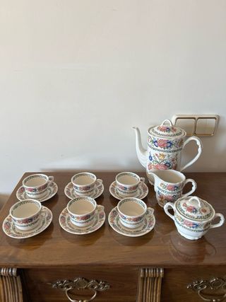 Juego de café porcelana Santa Clara 6 servicios