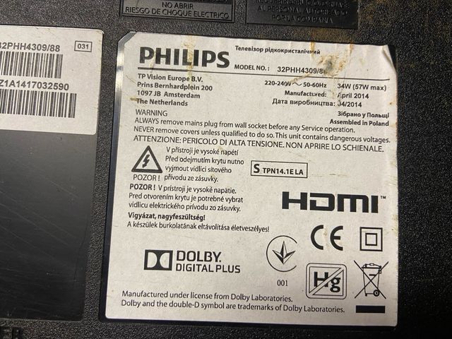 Placa Base TV Philips 32PHH4309/88