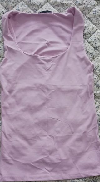 Camiseta sin mangas rosa mujer