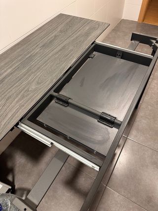 Mesa de cocina extensible metal y madera