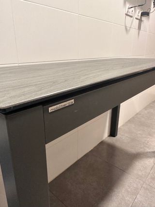 Mesa de cocina extensible metal y madera