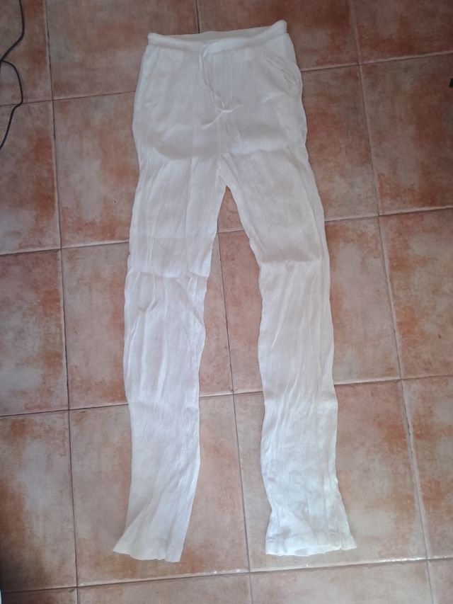 Pantalón de lino blanco
