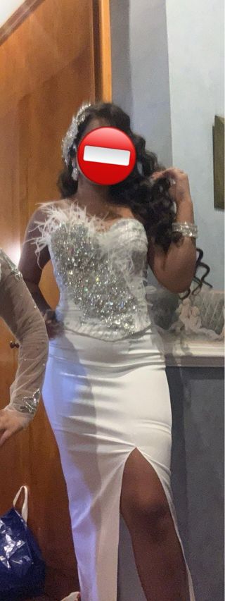 Vestido Corsé Pedrería y Falda Blanca boda gitana