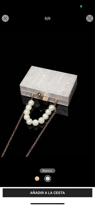 Bolso de fiesta blanco con detalles dorados