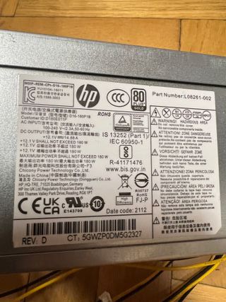 Fuente de Alimentación HP D16-180P1B Plata