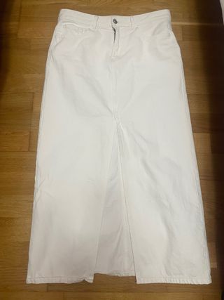 Falda vaquera larga blanca