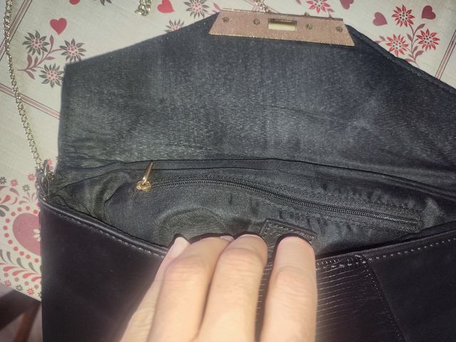 Borsa elegante donna vintage nera e oro