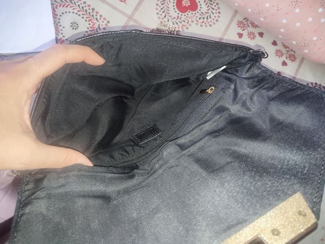 Borsa elegante donna vintage nera e oro