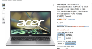 Portátil Acer Aspire 3 Plata