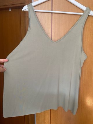 Camiseta tirantes Natura Talla XL verde oliva