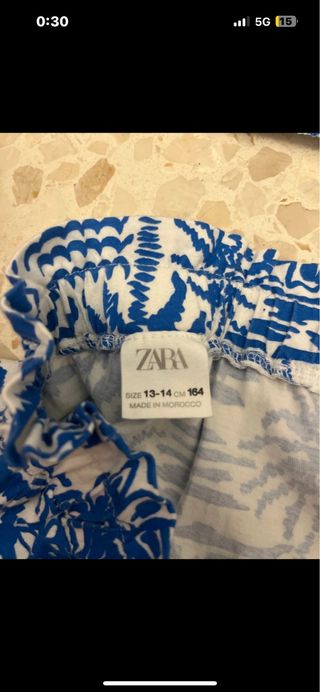 Conjunto niña falda y top estampado zara