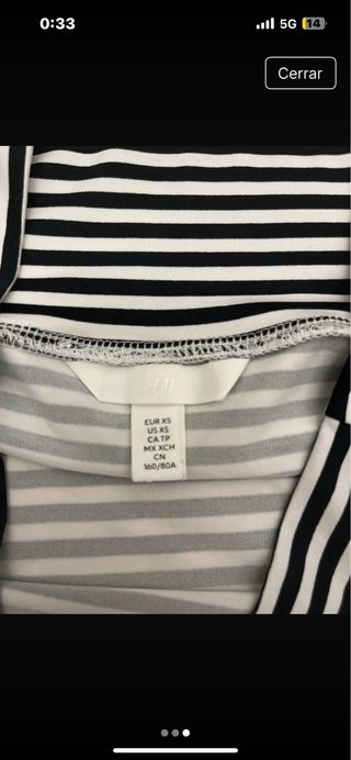Camiseta H&M rayas hombros descubiertos