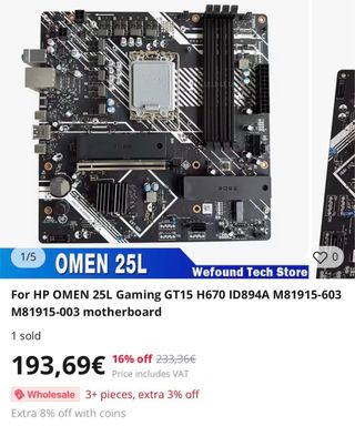 ¡¡¡40% Descuento!!! Placa Base HP Omen 25L DDR4
