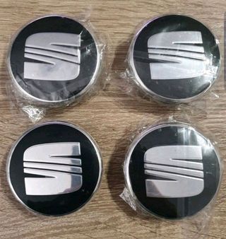 4 TAPAPUJES CENTRO RUEDA SEAT LEÓN IBIZA EXEO 63MM