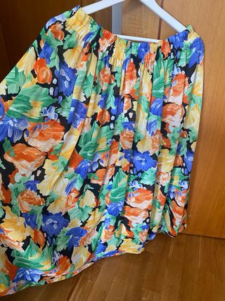 Falda floral vintage talla 44