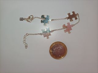 Pulsera plata eslabones rompecabezas