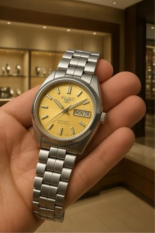 Reloj Seiko 5 Dorado y Plateado