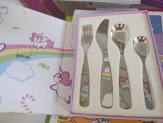 Cubiertos infantiles unicornio