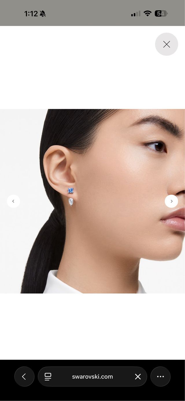 Pendientes Swarovski Mesmera Azul y Plateado