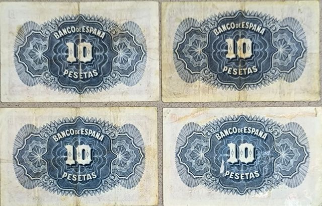 4 Billetes 10 Pesetas Banco de España 1935