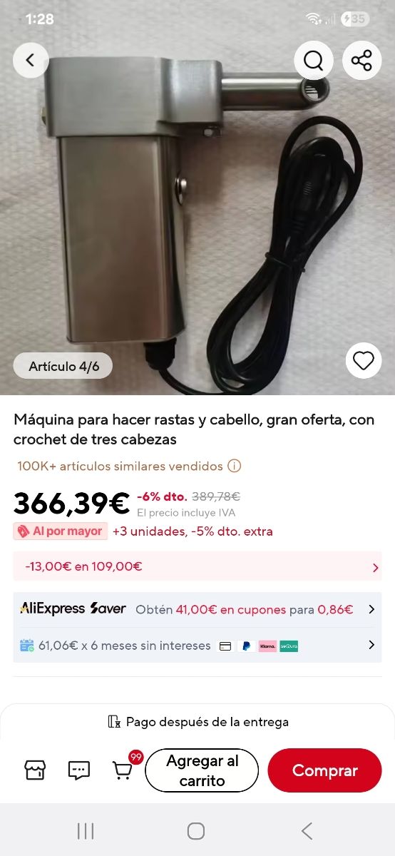 Macchina professionale per fare le trecce. Liquidazione.