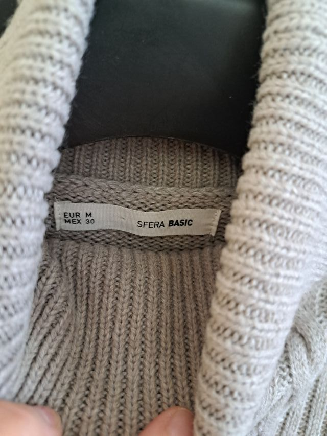 Poncho de punto beige talla M