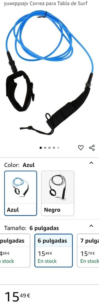 Correa Surf 2m Azul. Nuevas, varias unidades.