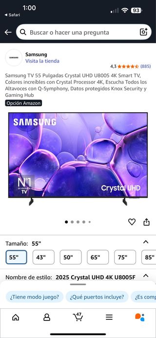 ¡¡OFERTA!!  Samsung Crystal UHD DU7100 55' TV