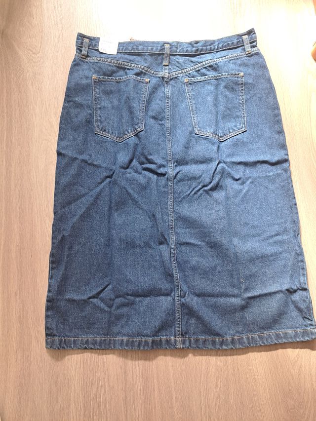 Falda midi vaquera azul talla XXL