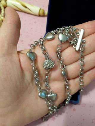 Bracciale vintage cuori argento