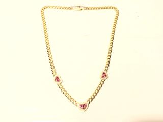 cadena oro 18k con circonita 22cm