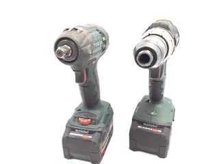 taladro a bateria metabo sb 18 lt bl + ssw 18 ltx 300 bl
