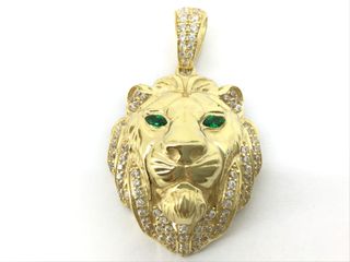colgante oro 18k con piedra con esmeralda