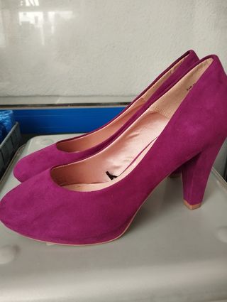Zapatos de tacón rosa fucsia talla 36