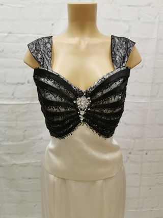 LIQUIDACION! Traje de fiesta blanco y negro T40