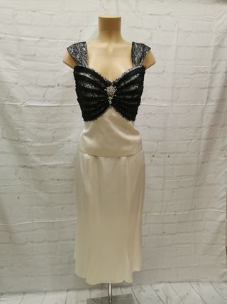 LIQUIDACION! Traje de fiesta blanco y negro T40