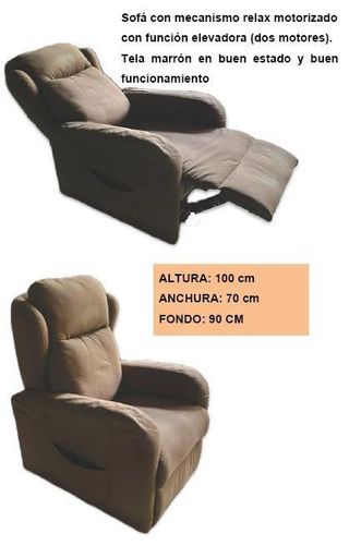 Sofá Relax Eléctrico Marrón