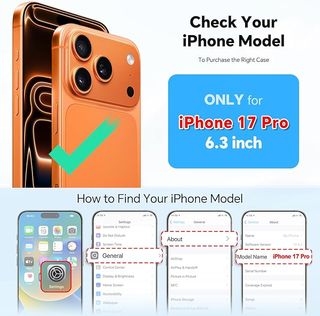 TUCCH Funda iPhone 17 Pro 6,3'' 5G 2025 Negro