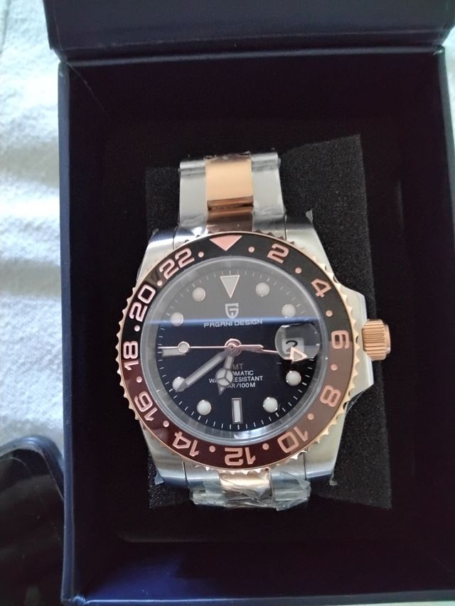 Orologio Pagani Design GMT in acciaio e oro rosa