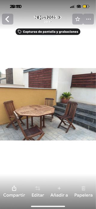 Mesa de teca y 4 sillas