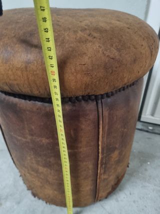 Puff Vintage Pele Castanho