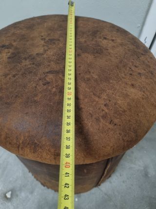 Puff Vintage Pele Castanho