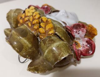 Máscara cerámica de Mayólica Baco 1960 italiana