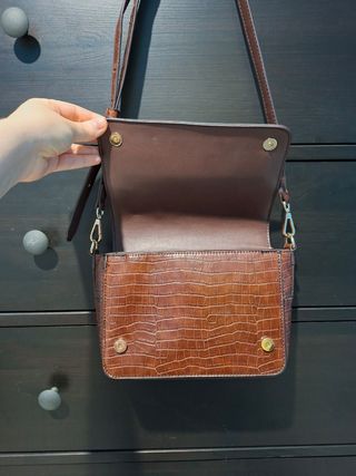 Bolso Parfois Marrón Estampado Cocodrilo
