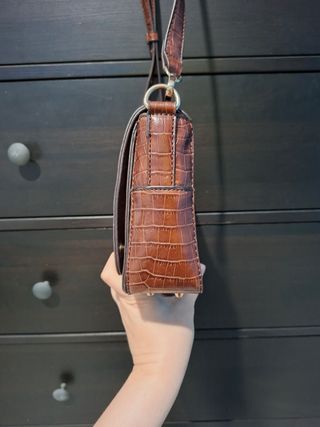 Bolso Parfois Marrón Estampado Cocodrilo