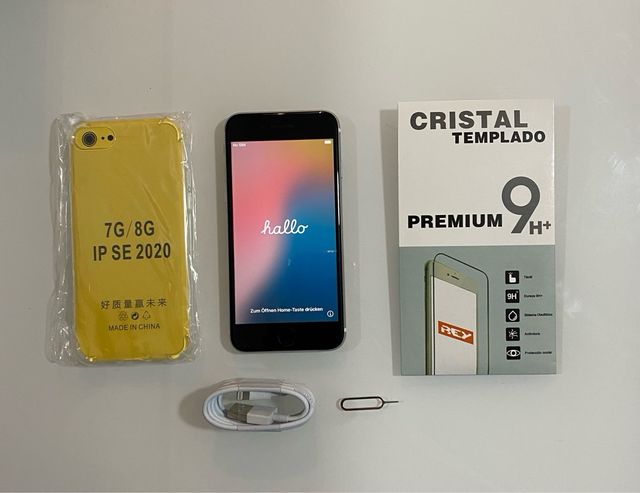 iPhone SE (2020) Blanco + Funda + Cristal + Cable