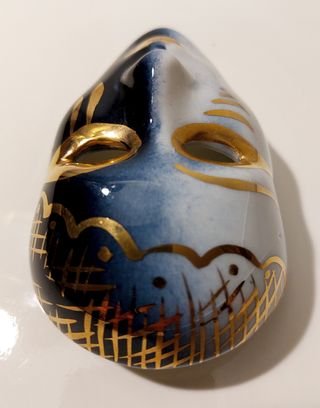 Máscara Veneciana porcelana con Oro de ley 1970