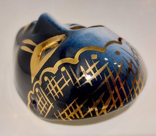 Máscara Veneciana porcelana con Oro de ley 1970