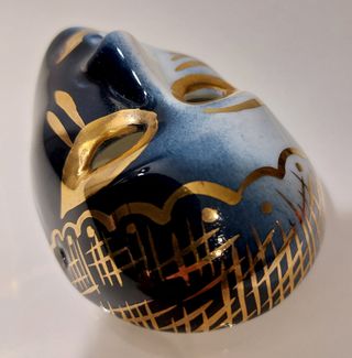 Máscara Veneciana porcelana con Oro de ley 1970
