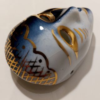 Máscara Veneciana porcelana con Oro de ley 1970